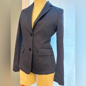 Hugo boss women’s suit jacket blazer blue and grey Two Button Flap Pockets Sz 2